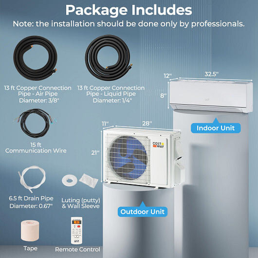 ENERGY STAR Certified 12000 BTU 24 SEER2 208-230V Mini Split Heat Pump Heating at -15F