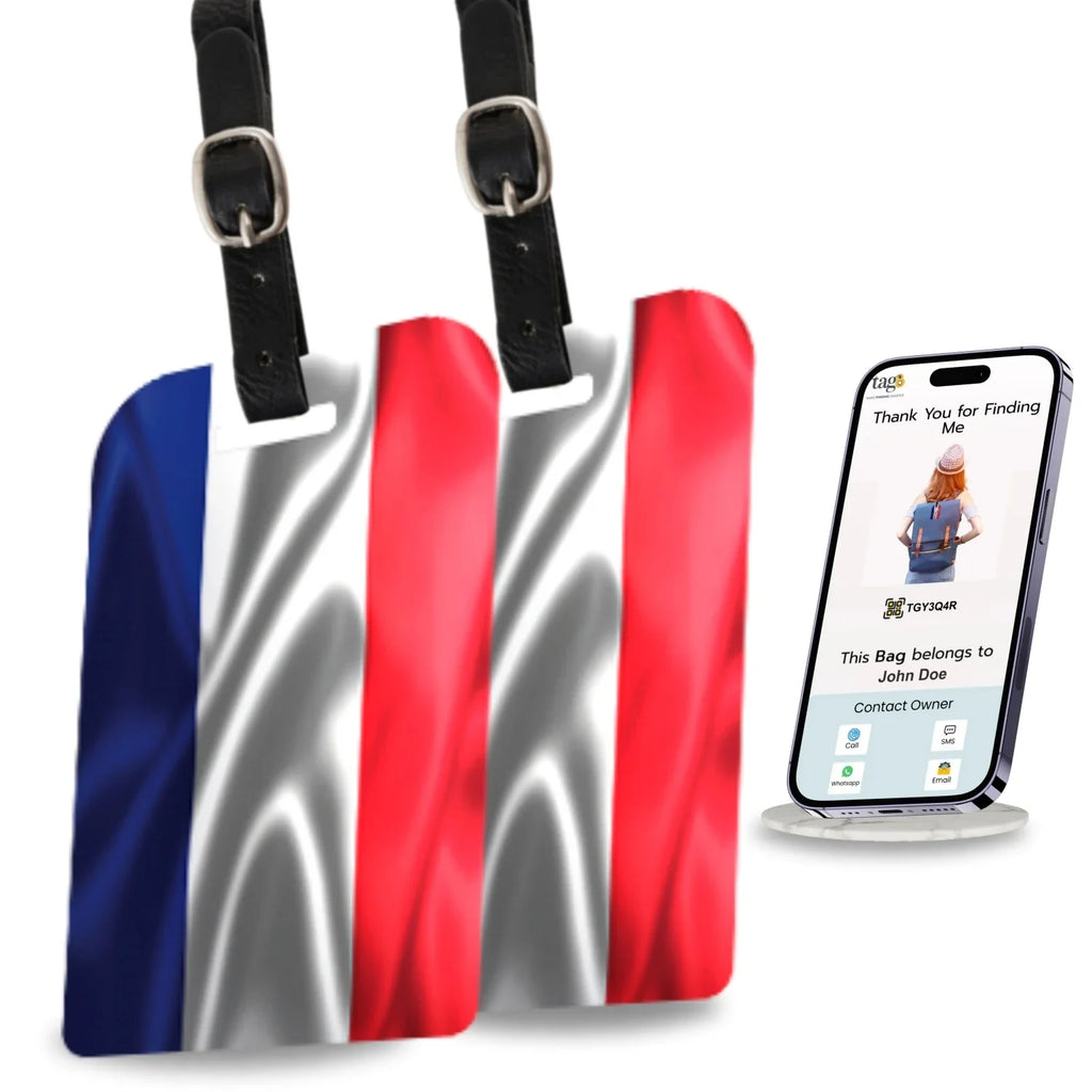 Smart Bag Security Tag - France Flag [Pack 2]