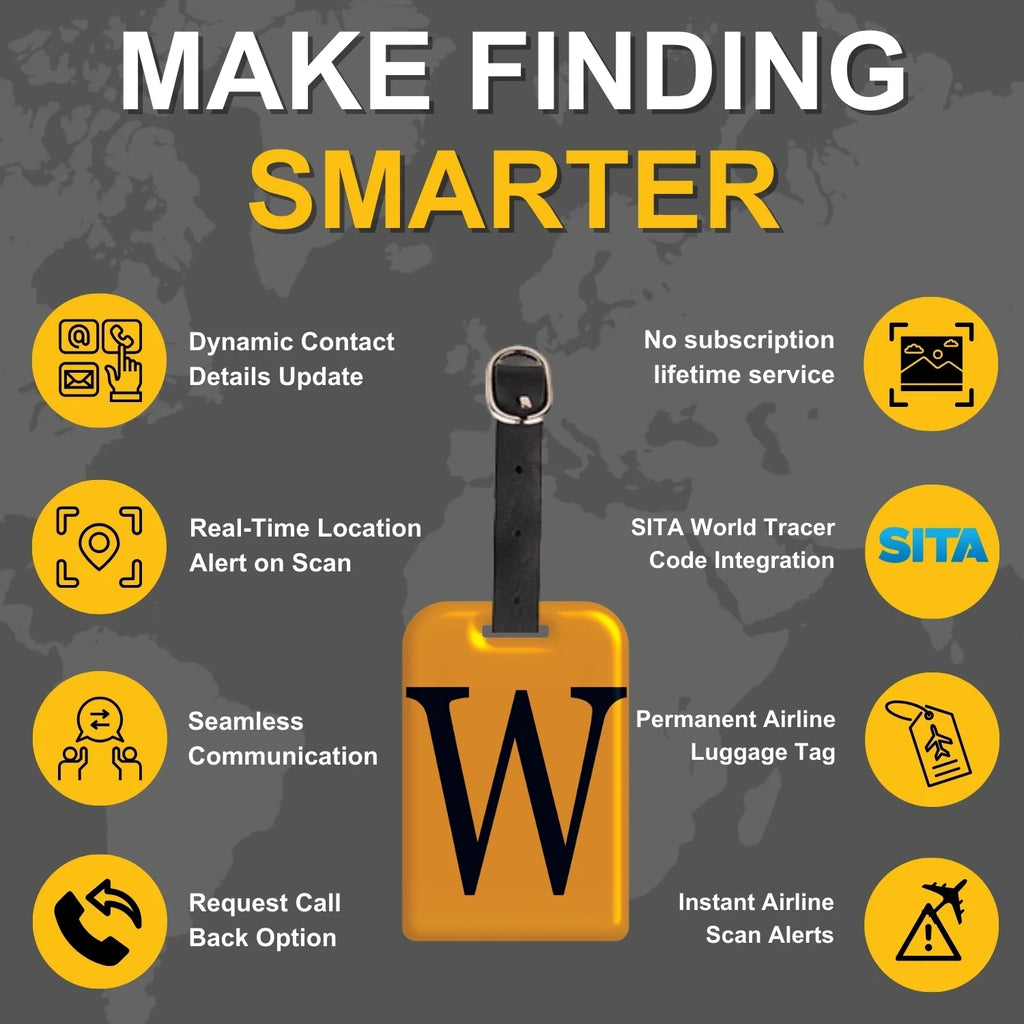 Initials Bag tag W  [pack 2]