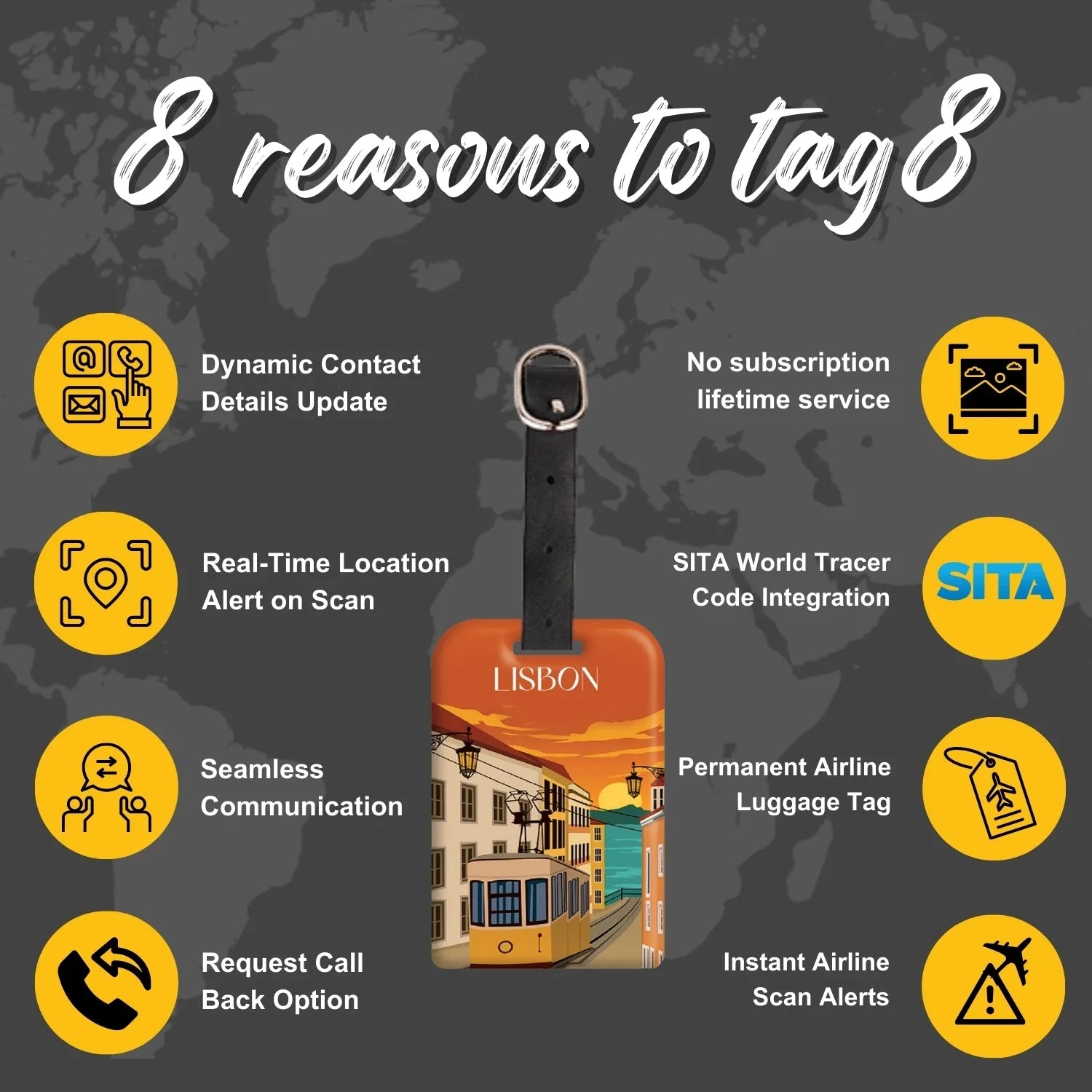 Smart Bag Security Tag - Lisbon [Pack 2]
