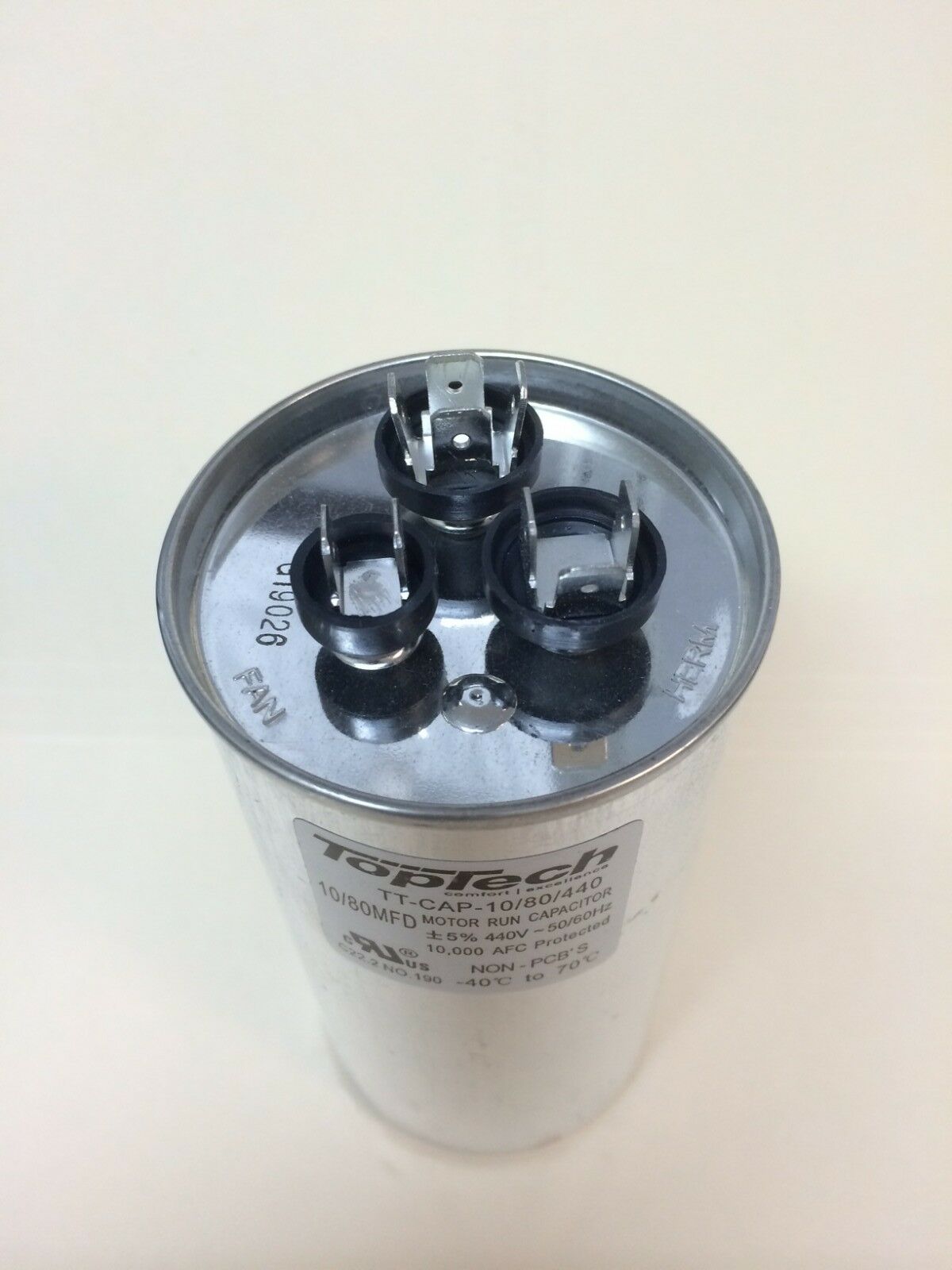 Motor Dual Run Capacitor 80/10 80+10 MFD 370 and 440 V Round
