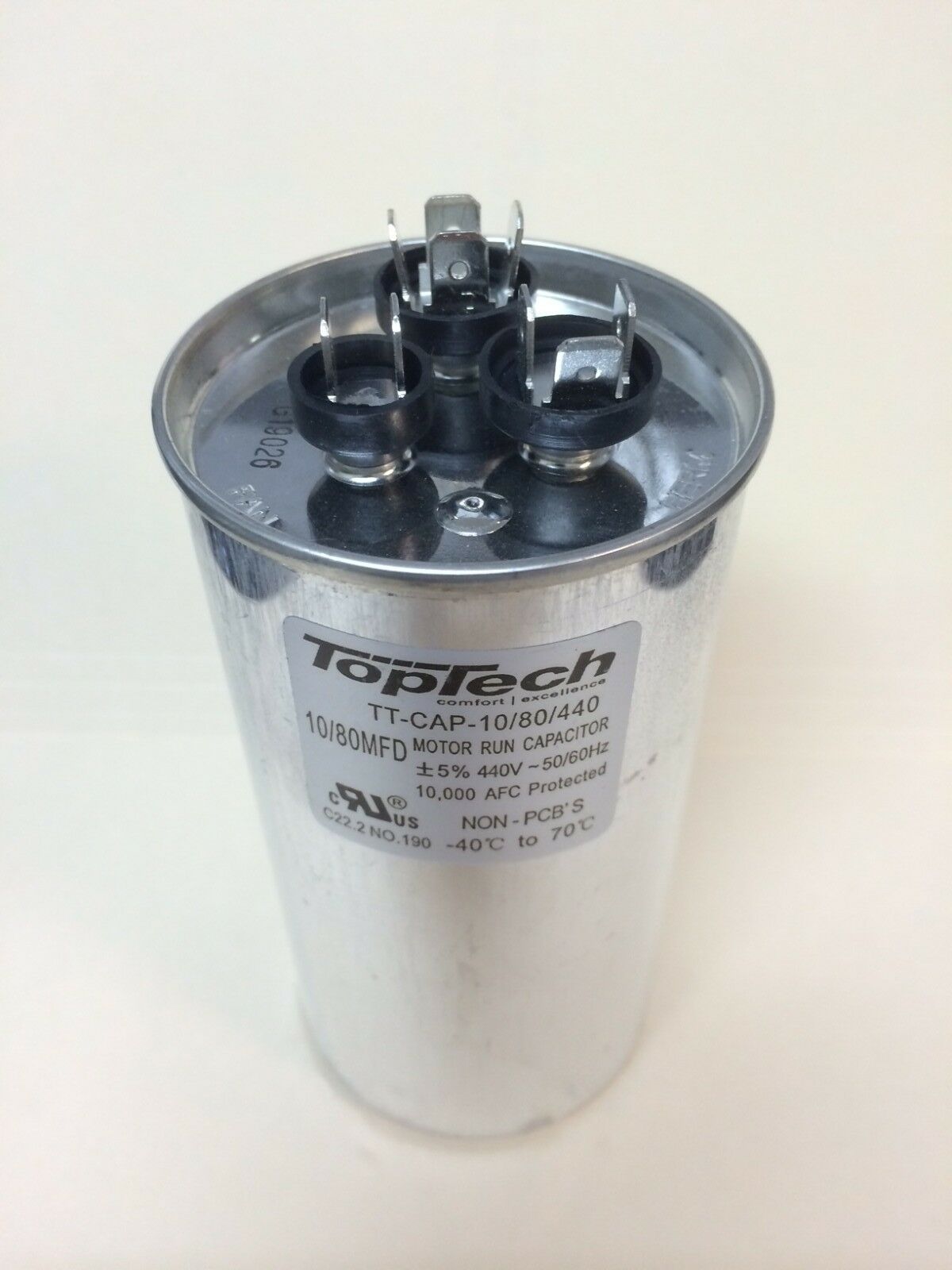 Motor Dual Run Capacitor 80/10 80+10 MFD 370 and 440 V Round